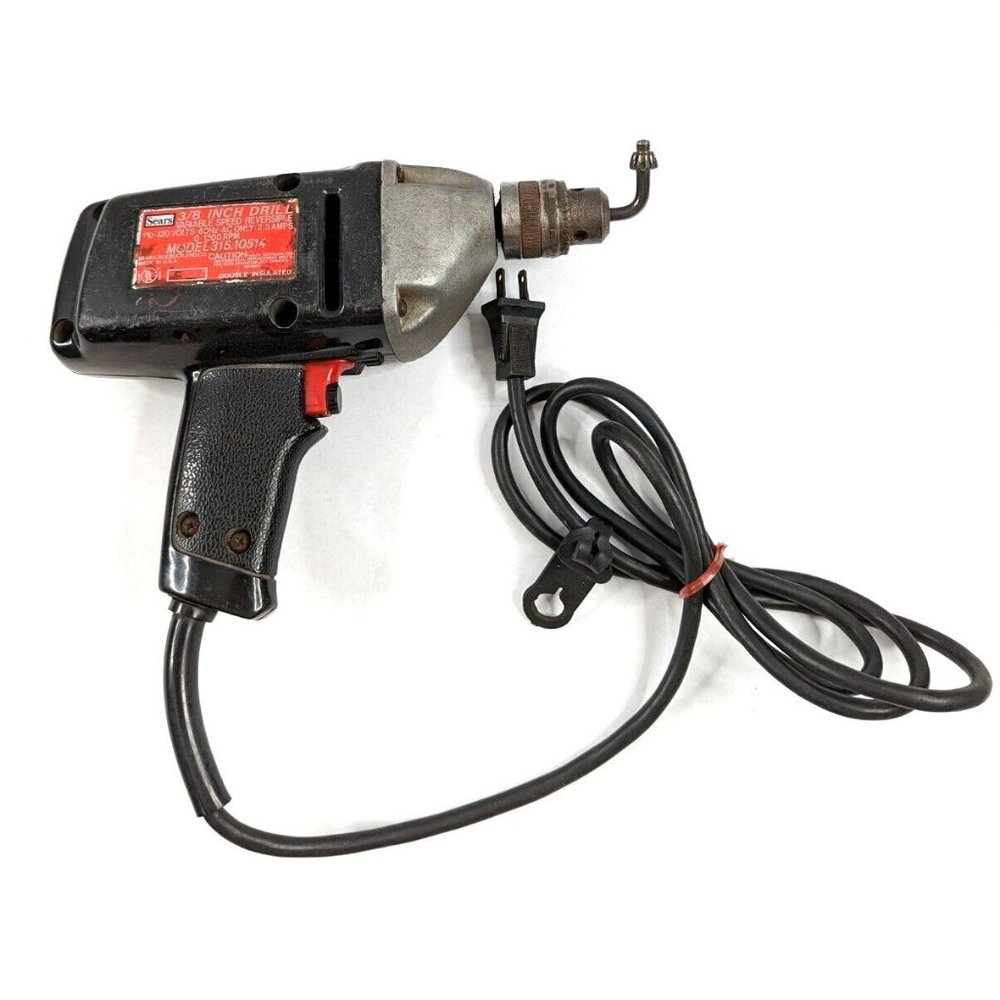 Vintage Sears Craftsman 3/8" Drill 315 10514‎ Variable Speed Reversible w/ Chuck